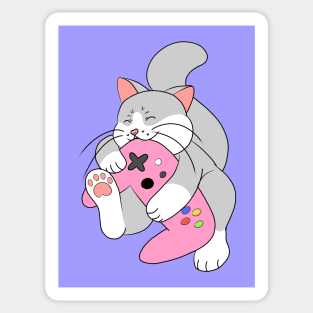 Gamer Cat Pink Sticker